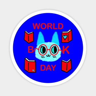 Fuzzy World Book Day Cat Magnet